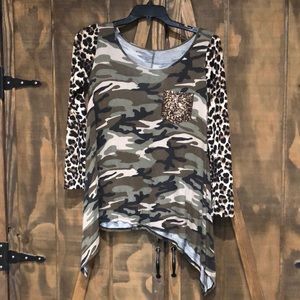 Small Cheetah/Camo top